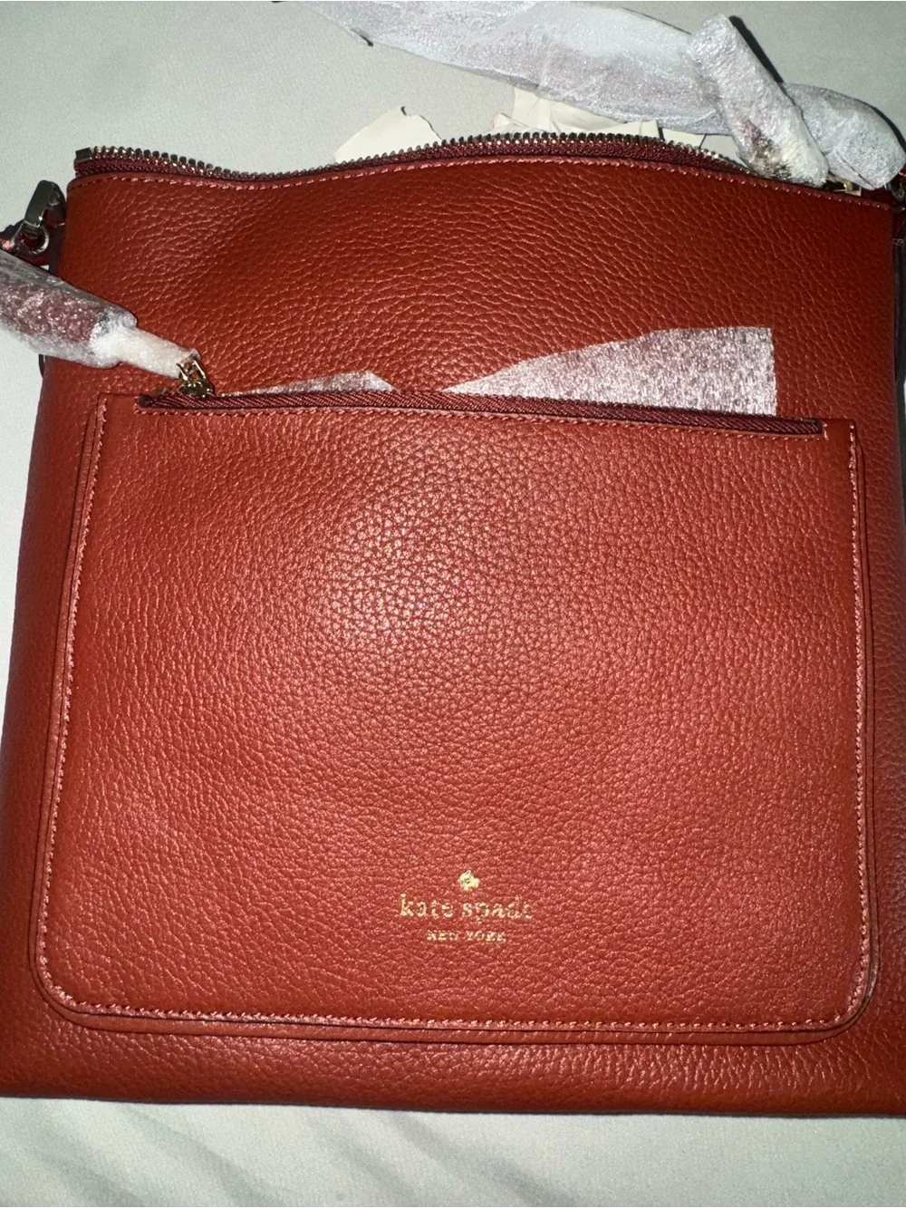 NEW Kate Spade Brown Pebbled Leather Crossbody Bag